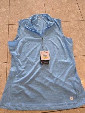 NWT PUMA Women's Sleeveless Zip Tank For Golf, Tennis, Pickleball - Medium
